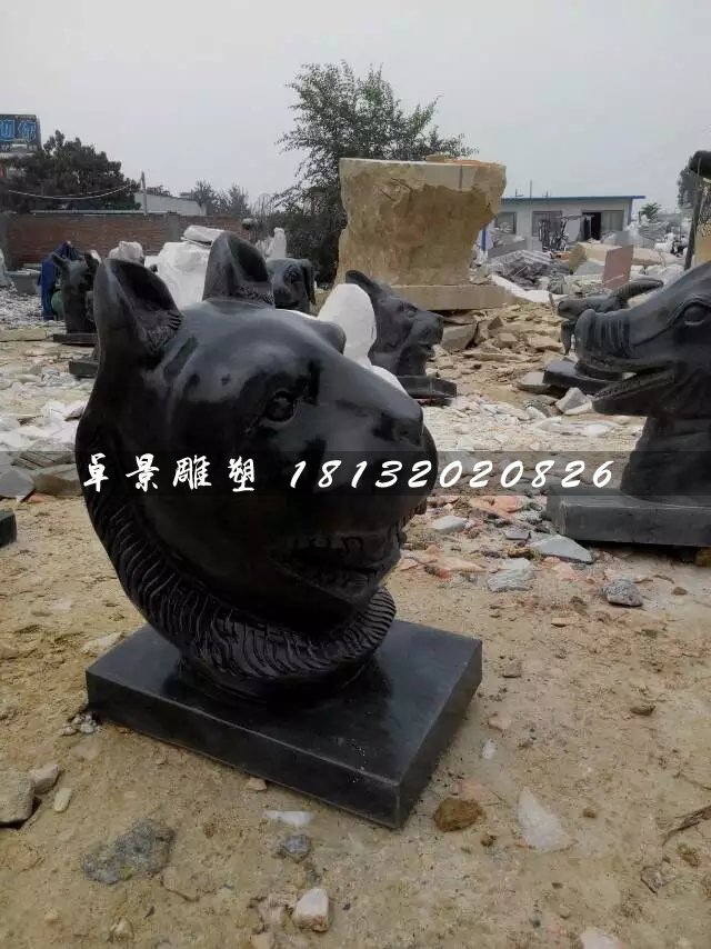 十二生肖獸首石雕，公園動(dòng)物石雕 (1)