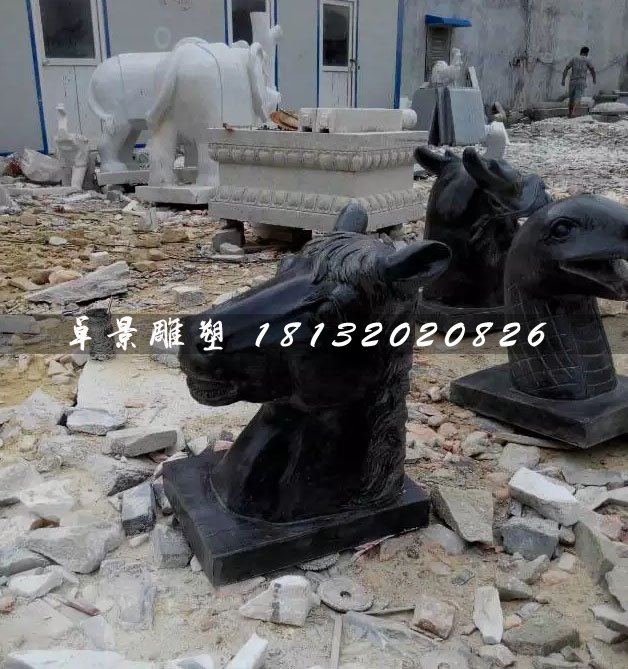 十二生肖獸首石雕，公園動(dòng)物石雕 (5)