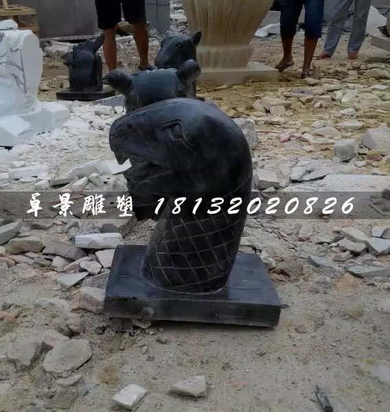 十二生肖獸首石雕，公園動(dòng)物石雕 (3)