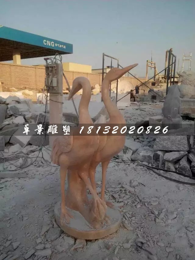 石雕仙鶴，大理石動(dòng)物雕塑 (4)