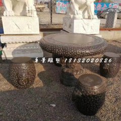 石桌椅，圓桌圓凳石雕