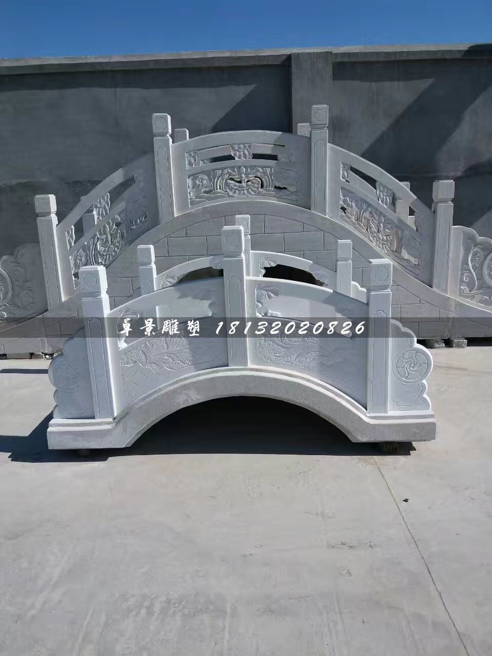 石橋雕塑，公園漢白玉小橋 (1)