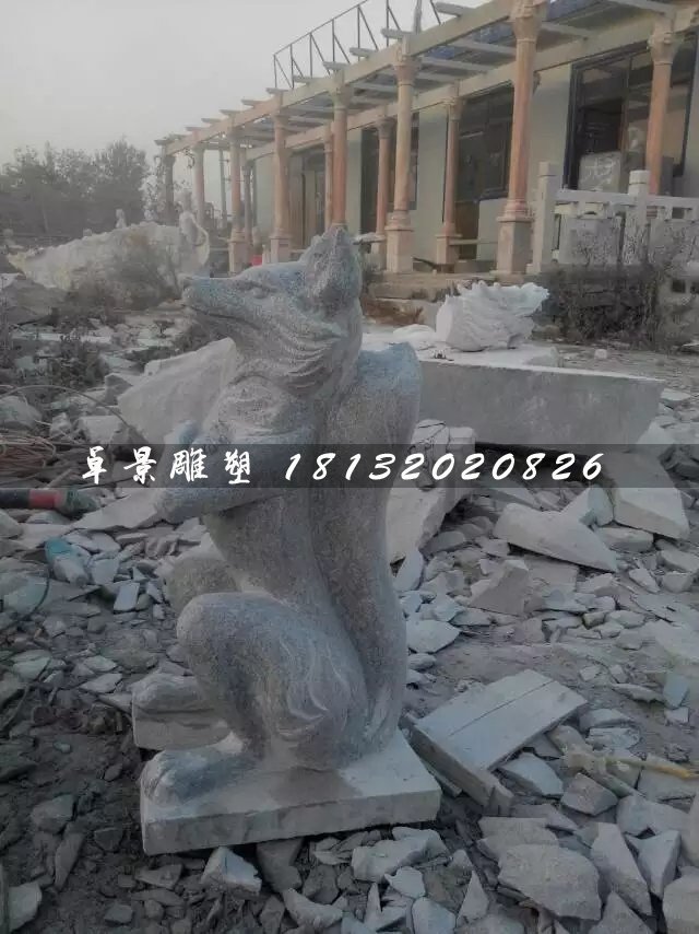 狐貍石雕,大理石動(dòng)物雕塑