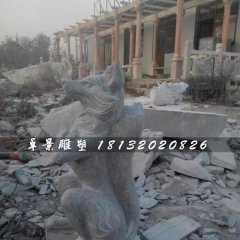 狐貍石雕，大理石動物雕塑
