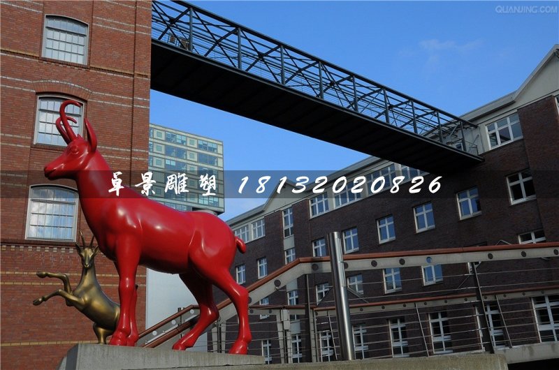 鹿雕塑，玻璃鋼動物雕塑
