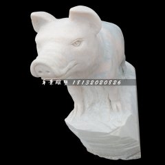 動物石雕，大理石十二生肖雕塑