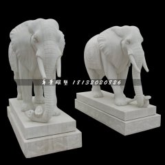 漢白玉大象石雕，動物石雕