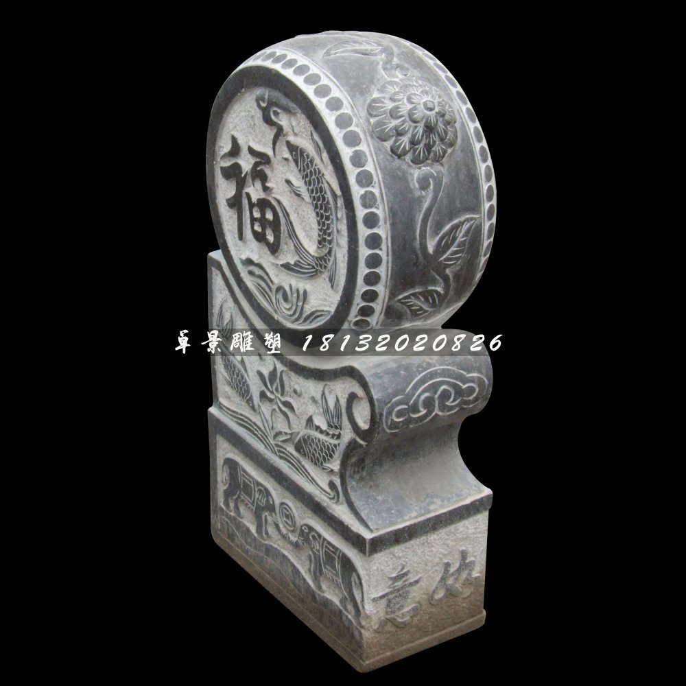 仿古石門墩，青石門墩 (2)