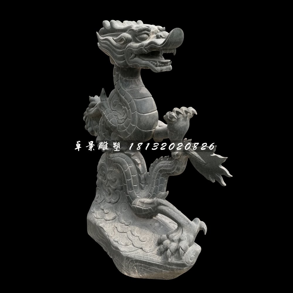神龍石雕，青石動物雕塑