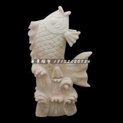 石雕噴泉魚(yú)，公園景觀石雕