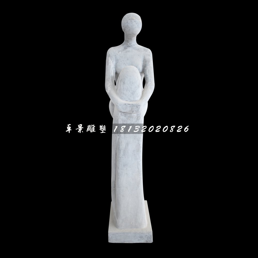 沉思的少女石雕，公園抽象人物石雕 (2)