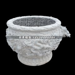 水缸石雕，圓形水缸石雕