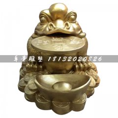 銅雕金蟾，鑄銅金蟾