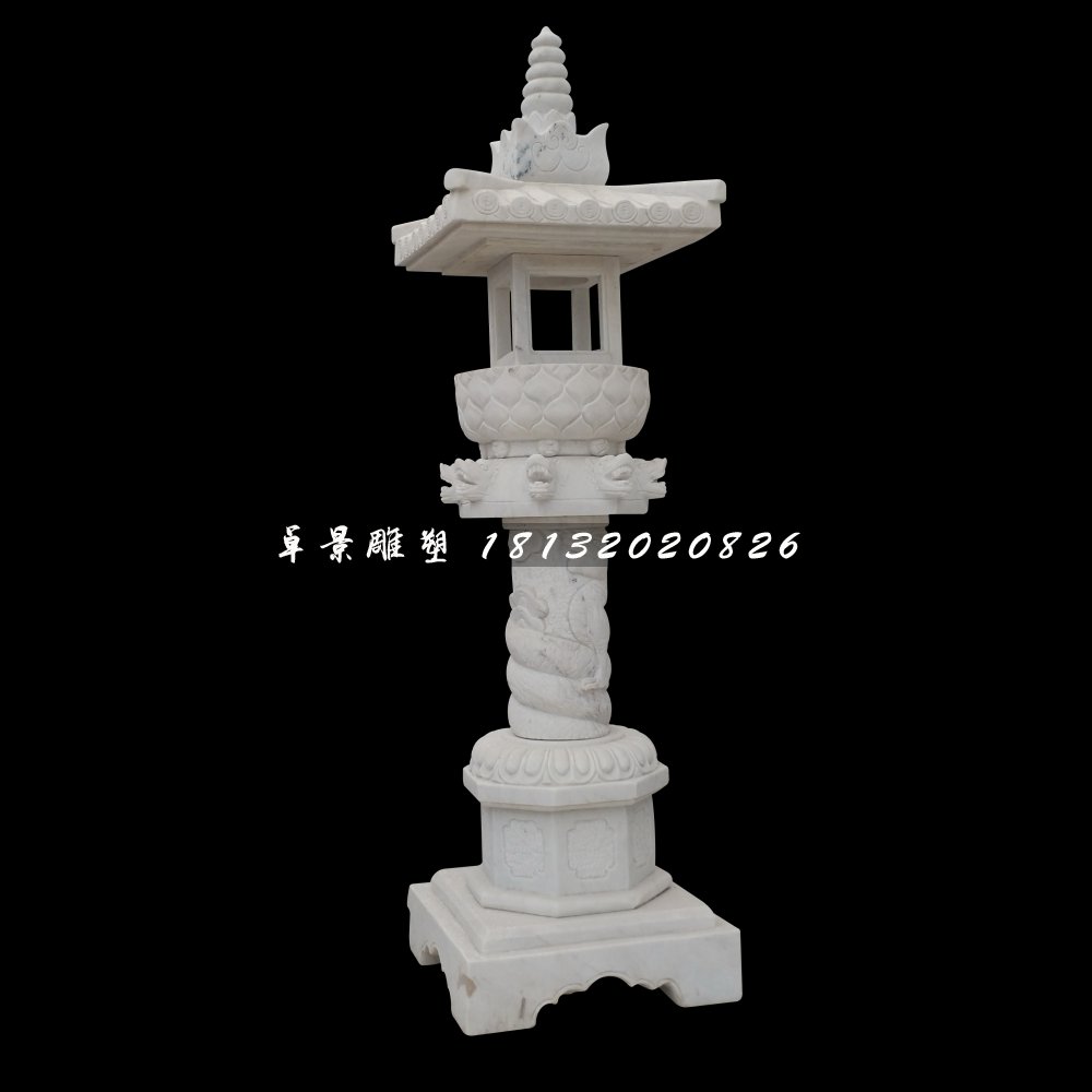 漢白玉燈，園林景觀石雕 (2)
