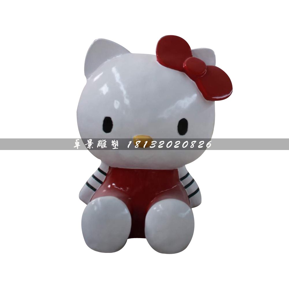 hellokitty貓雕塑，玻璃鋼卡通貓 (2)