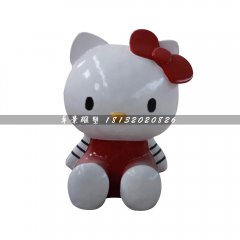 hellokitty貓雕塑，玻璃鋼卡通貓