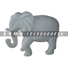 泰國(guó)大象雕塑，漢白玉石雕大象