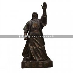 成吉思汗銅雕，廣場古人雕塑
