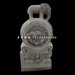 大象門墩石雕，仿古石抱鼓雕塑