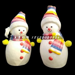 玻璃鋼雪人，卡通雪人雕塑