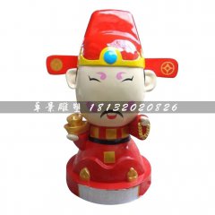 玻璃鋼卡通雕塑，卡通小財神