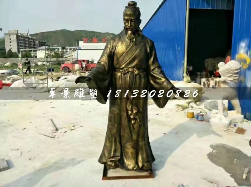 孔融讓梨雕塑，玻璃鋼仿銅人物 (3)