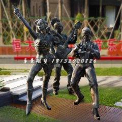 樂隊(duì)人物雕塑，玻璃鋼景觀雕塑