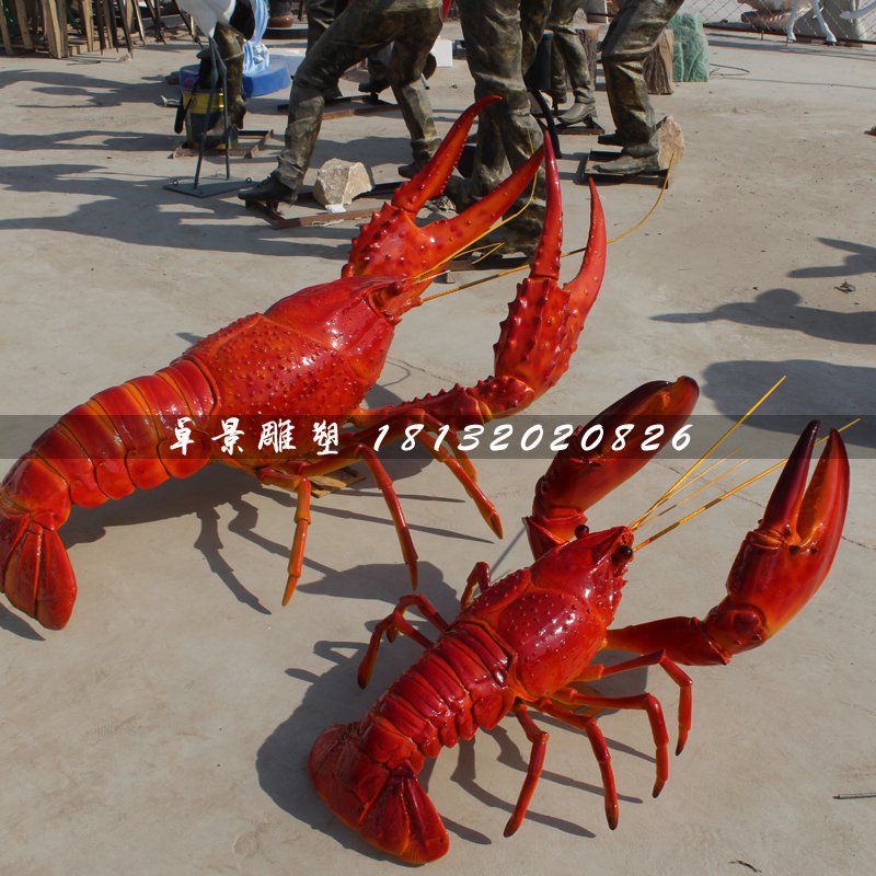 龍蝦雕塑，玻璃鋼仿真海鮮 (5)