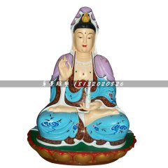 玻璃鋼手拿凈瓶觀音雕塑，玻璃鋼坐式觀音雕塑