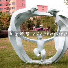 抽象人物石雕，公園天倫之樂(lè)石雕