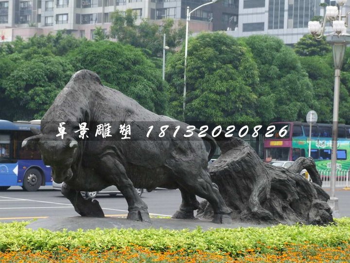 開荒牛銅雕，動物銅雕