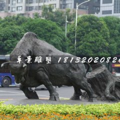 開荒牛銅雕，動(dòng)物銅雕