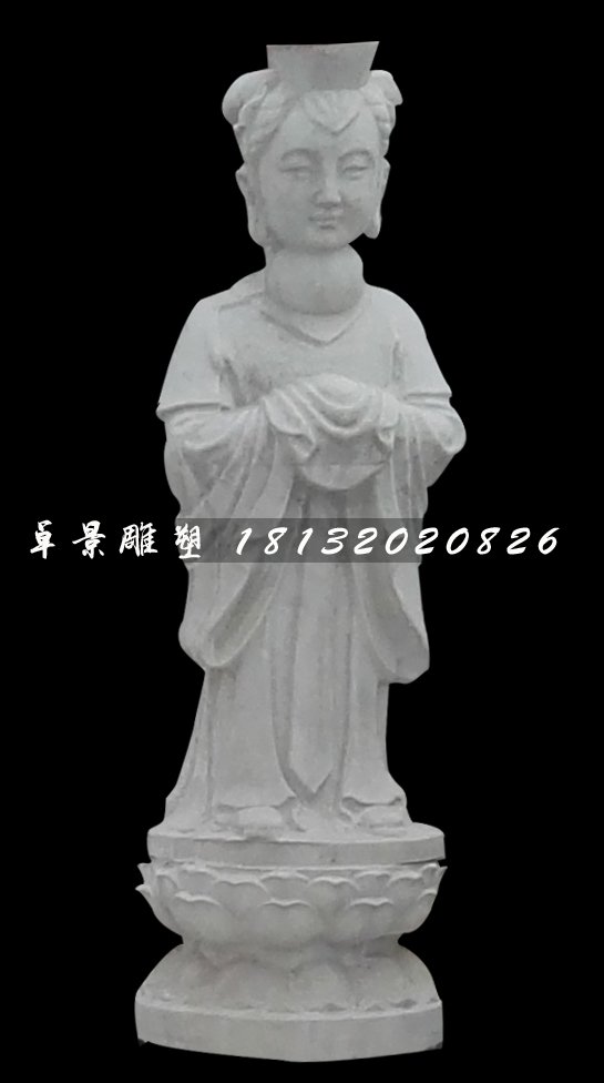 龍女石雕，漢白玉神仙石雕