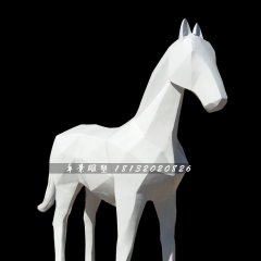 抽象馬雕塑，玻璃鋼白馬雕塑