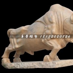 石雕牛，拓荒牛石雕，晚霞紅牛雕塑