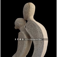 親吻石雕，花崗巖抽象人物雕塑