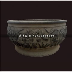 仿古水缸，青石水缸雕塑