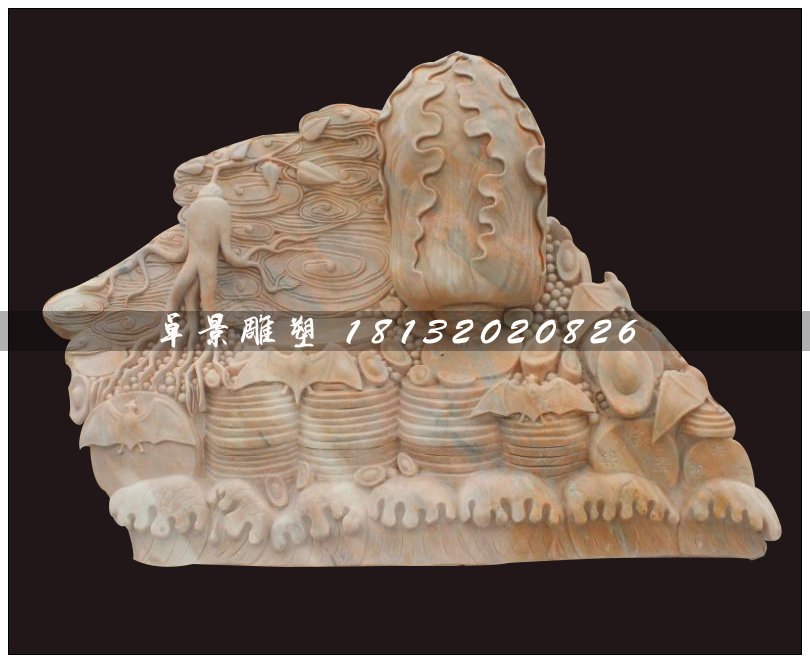 珍珠白菜石雕，招財(cái)白菜石雕