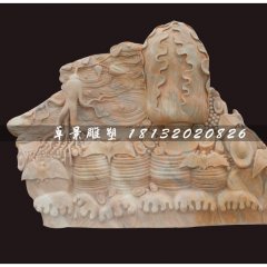 珍珠白菜石雕，招財白菜石雕