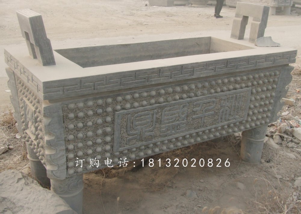石雕鼎，四足石鼎，廣場(chǎng)鼎石雕 (3)