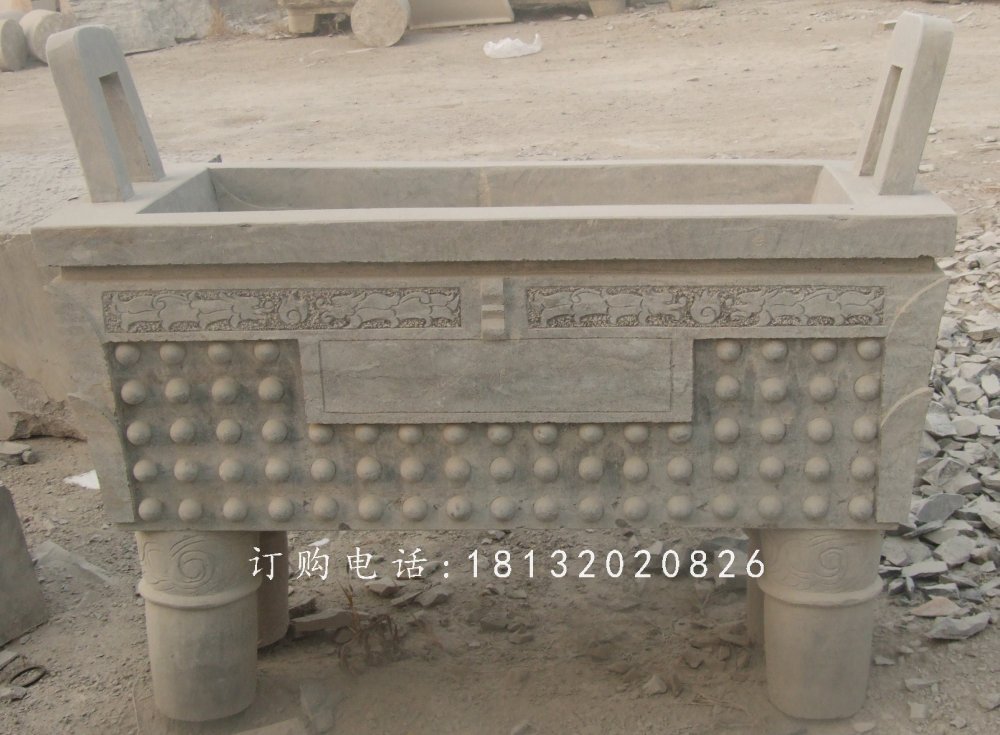 石雕鼎，四足石鼎，廣場(chǎng)鼎石雕 (2)