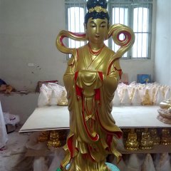 龍女雕塑，玻璃鋼仿銅神仙雕塑