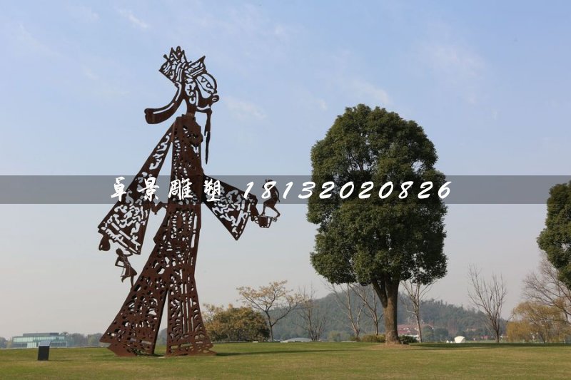 皮影雕塑，公園不銹鋼皮影雕塑