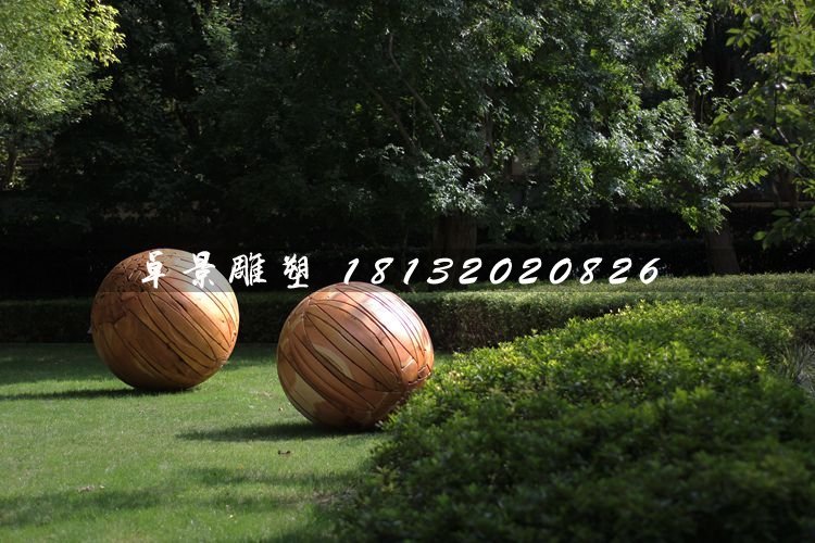 燈籠球銅雕，公園景觀(guān)雕塑
