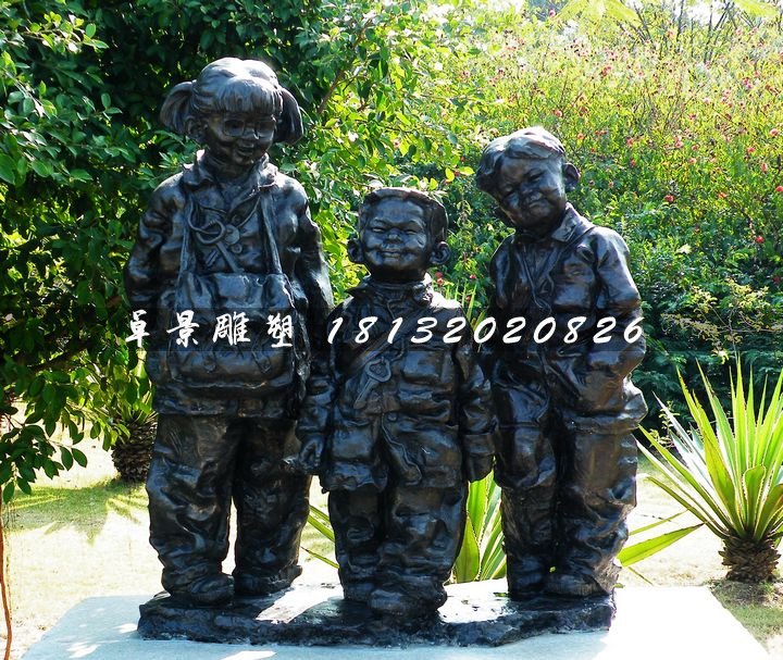 掛鑰匙的小孩銅雕，公園人物銅雕
