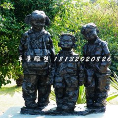 掛鑰匙的小孩銅雕，公園人物銅雕