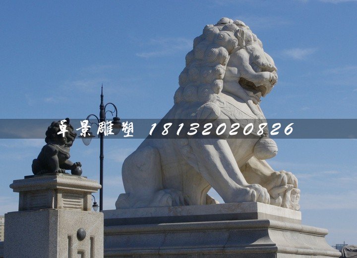 石獅子，漢白玉獅子雕塑