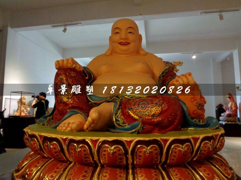 大肚彌勒佛，玻璃鋼彩繪佛像