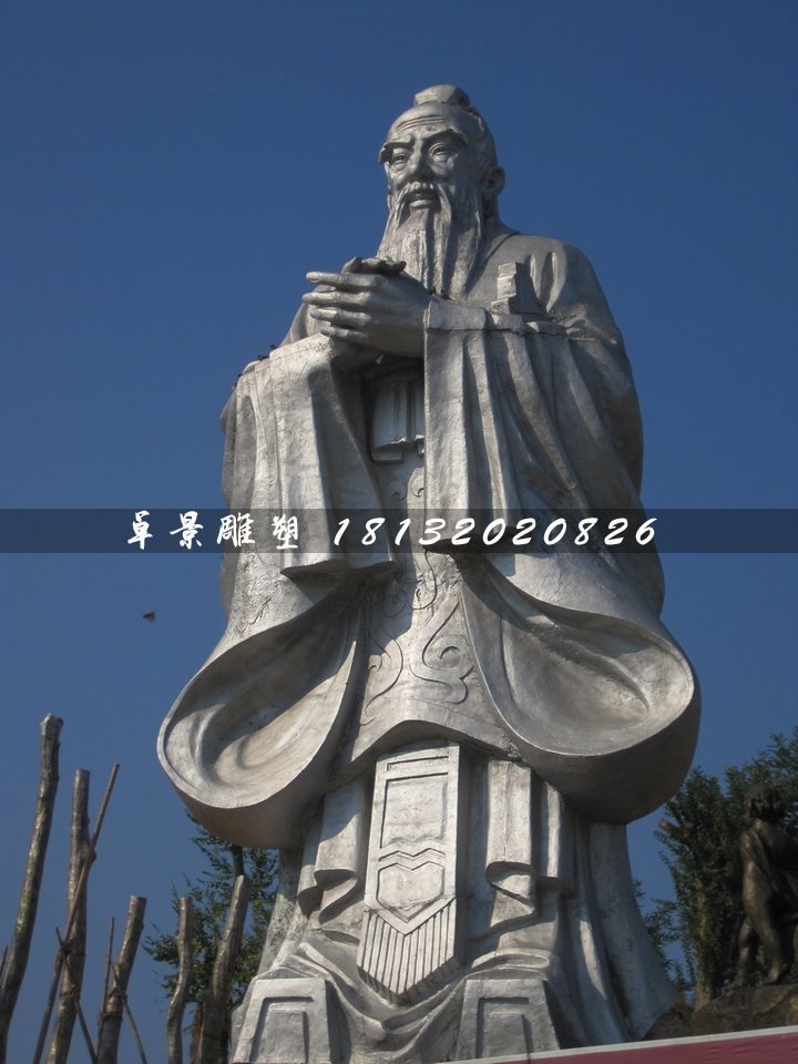 不銹鋼孔子雕塑，廣場名人雕塑
