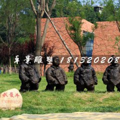 公園小孩銅雕，小品銅雕